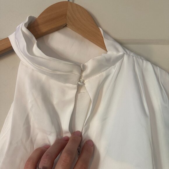 Lulus Distinctive Charm White Satin Asymmetrical Midi Dress - XL, NWT - Picture 15 of 15